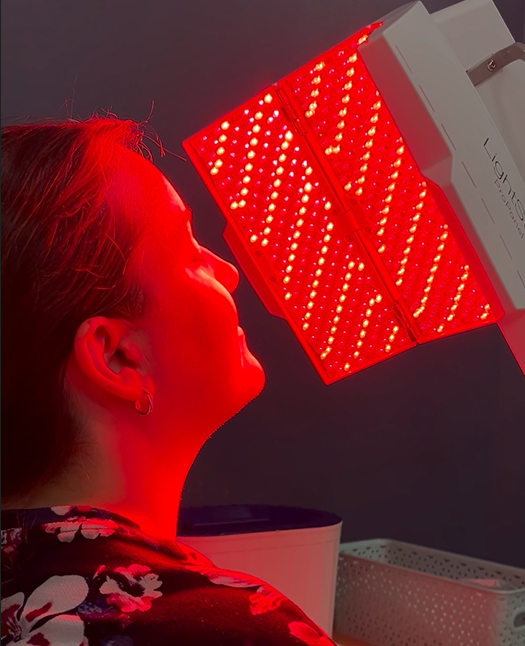 Red Light Therapy on used on the face