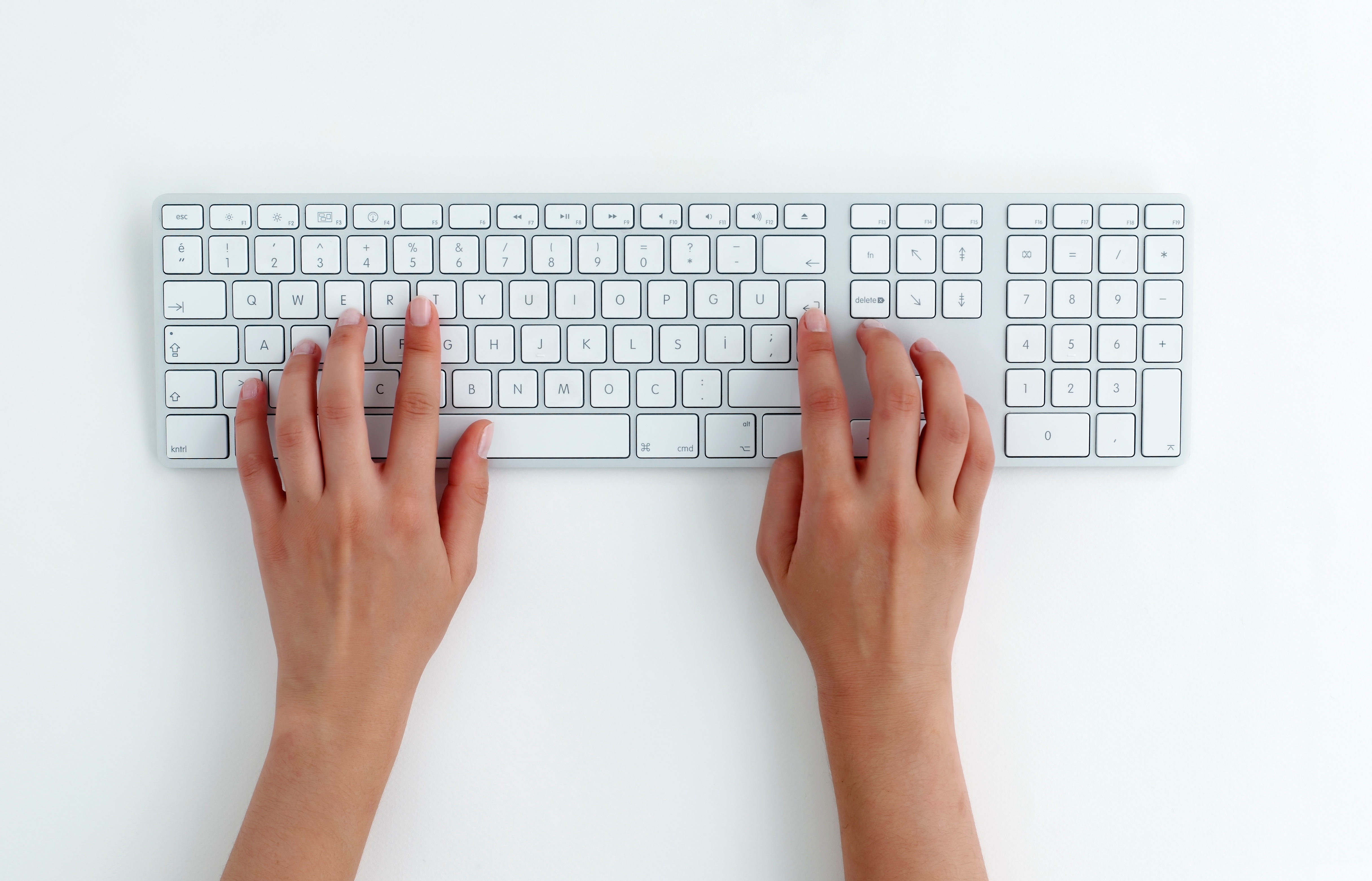 typing position of hands